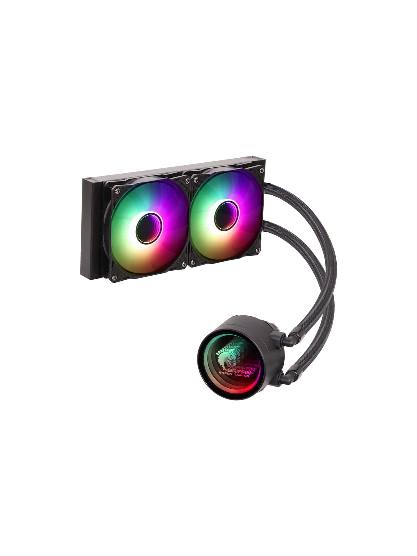 FAN-240-eco-2-min.jpg خنک کننده پردازنده گرین مدل GLACIER 240 ECO-ARGB - Image 1